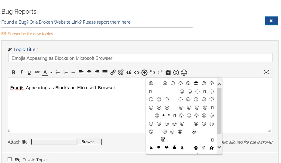 Emojis showing as blocks